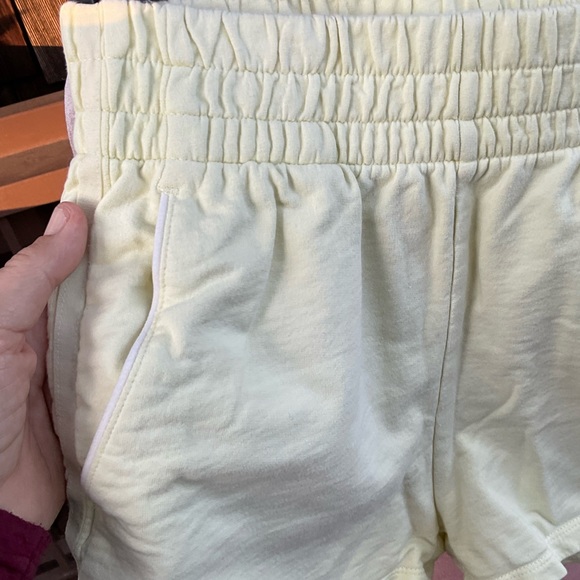 Addidas pastel yellow lightweight denim style short shorts, Small - Picture 6 of 11